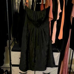 White House Black Market Dress | Size 8 | Black Strapless | Brocade Design